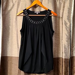 Black, sleeveless, summer blouse